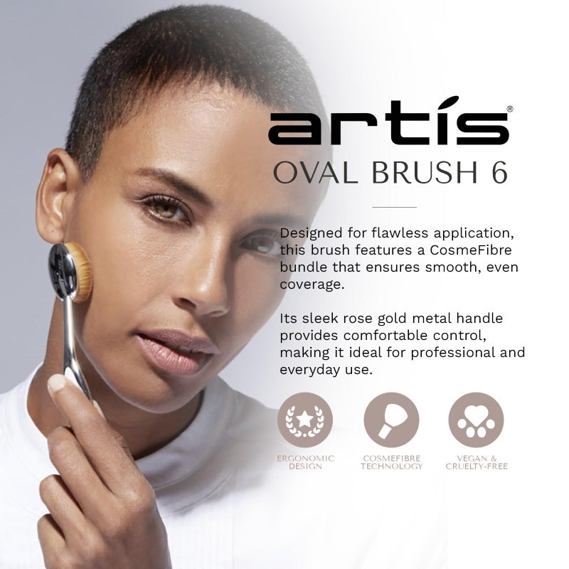 Artis Elite Oval Brush 6 - Mirror, 1 Pc Makeup Brush. - Image 2